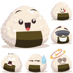 Onigiri Cartoon Set A