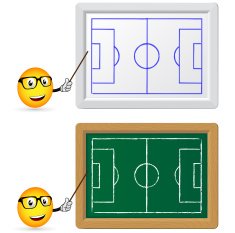 Blackboard and slat board with football teacher