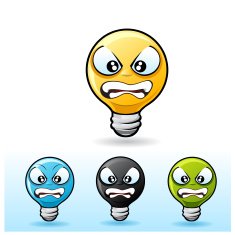 Light bulb character Angry