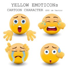 Yellow emoticon cartoon character eps 10 vector N31
