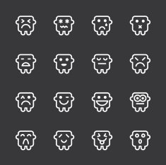 Emoticons Set 11 - White Series