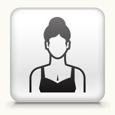 Square Button with Woman Face N14