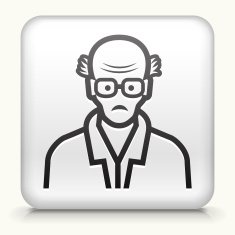 Square Button with Elderly Man Face N2