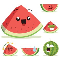 Watermelon Cartoon Set A