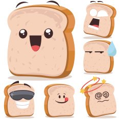 White Bread Cartoon Set A