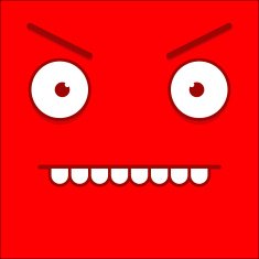 Vector Cute Cartoon Red Angry Face N2