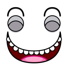 Vector Cute Cartoon White Laughing Face N2
