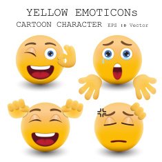 Yellow emoticon cartoon character eps 10 vector N36