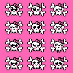 Emo girl skull emoticons