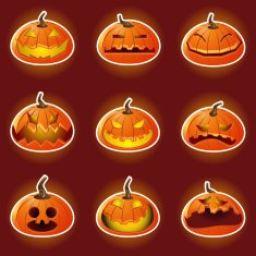 Halloween Pumpkin Character Emoticon Icons