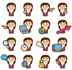 Business woman icons N6