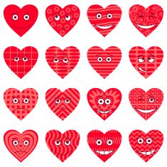 Valentine hearts smileys set N3