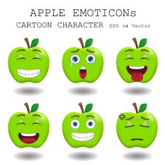 Apple emoticon cartoon character eps 10 vector N5