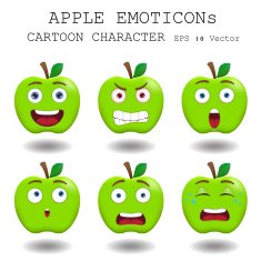 Apple emoticon cartoon character eps 10 vector N6