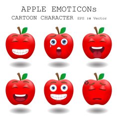 Apple emoticon cartoon character eps 10 vector N7