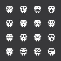 Emoticons Set 8 - White Series