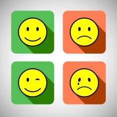 Set of basic emotions in flat icon design