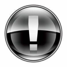 Exclamation symbol icon black isolated on white background