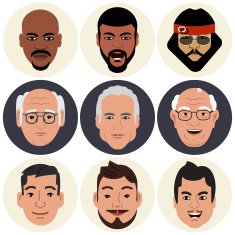 Vector Avatars - Male Faces