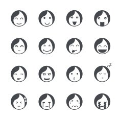Emotions women icons