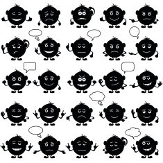 Smilies round set black N2