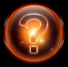 question symbol icon orange isolated on black background