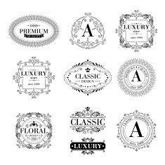 Luxury logo template ornament labels set