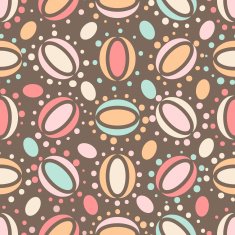 Abstract unusual ornament seamless pattern on brown