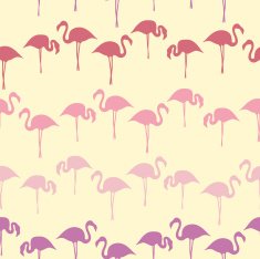 hand drawn flamingo grade colored silhouette seamless pattern summer background