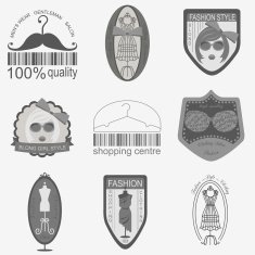 Set of vintage fashion and clothes style logos