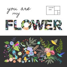 Trendy floral pattern Vector Isolated