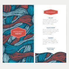 Doodle waves menu template Vector illustration