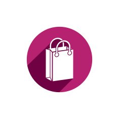 Shopping bag vector icon isolated