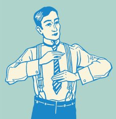 Man Putting on Tie