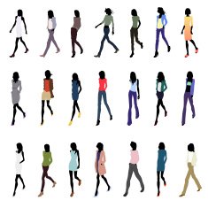 Walking at angle women-colored