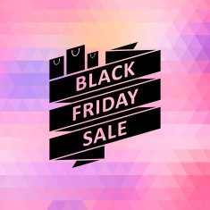 Black friday sale illustration with ribbon