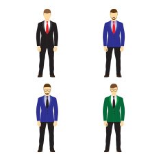 Male figures avatars icons Business people N2