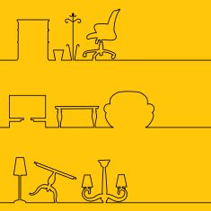 Interior linear infographics