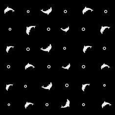 Geometric simple monochrome minimalistic vector marine pattern dolphins