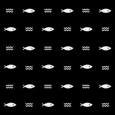 Geometric simple monochrome minimalistic vector marine pattern fish