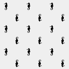 Geometric simple monochrome minimalistic vector marine pattern seahorse N2