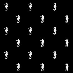 Geometric simple monochrome minimalistic vector marine pattern seahorse N3