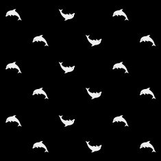 Geometric simple monochrome minimalistic vector marine pattern dolphins N3
