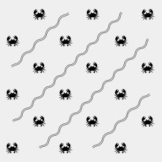 Geometric simple monochrome minimalistic vector marine pattern crabs N3