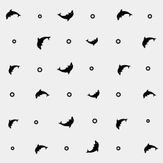 Geometric simple monochrome minimalistic vector marine pattern dolphins N6