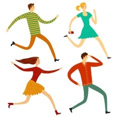 Running people illustration set