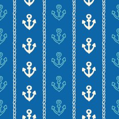Seamless pattern with anchors and ropes