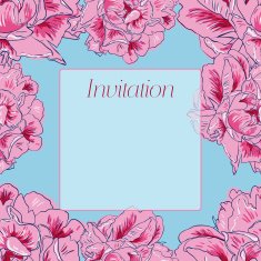 Peony Invitation Card