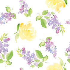 Watercolor flower pattern N10
