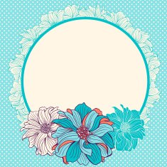 Greeting card with hand-drawn flowers